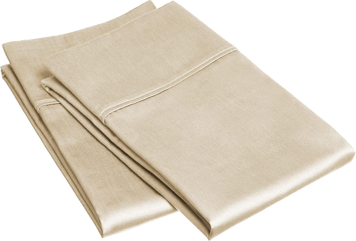 Standard Pillowcases 300-Thread Long-Staple Combed Cotton Sateen, 2-Piece Set, Ivory