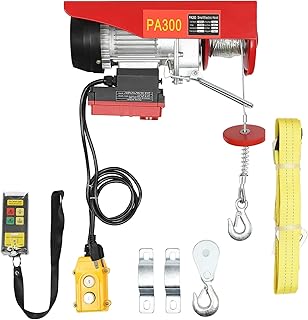 Yellulu 2 in 1 Electric Hoist Winch 660lb, Portable Electric Hoist, Power Electric Winch, Cable/Wireless Remote Control- with 12M/ 39.37ft Lanyard- 20/39.4 FT Lifting Height, Lift 17/ 33ft/min