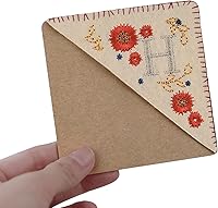 Vista 5 de Marcapáginas de esquina bordado, marcapáginas personalizadas con 26 letras de diseño de triángulo de fieltro, bordado y hecho a mano para tu placer