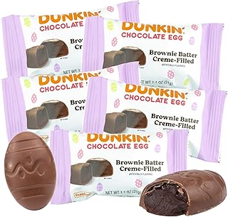 Dunkin’ Brownie Batter Chocolate Eggs, Individually Wrapped Candies, Easter Basket Stuffer Gifts, 1.1 Ounces (Pack of 5)