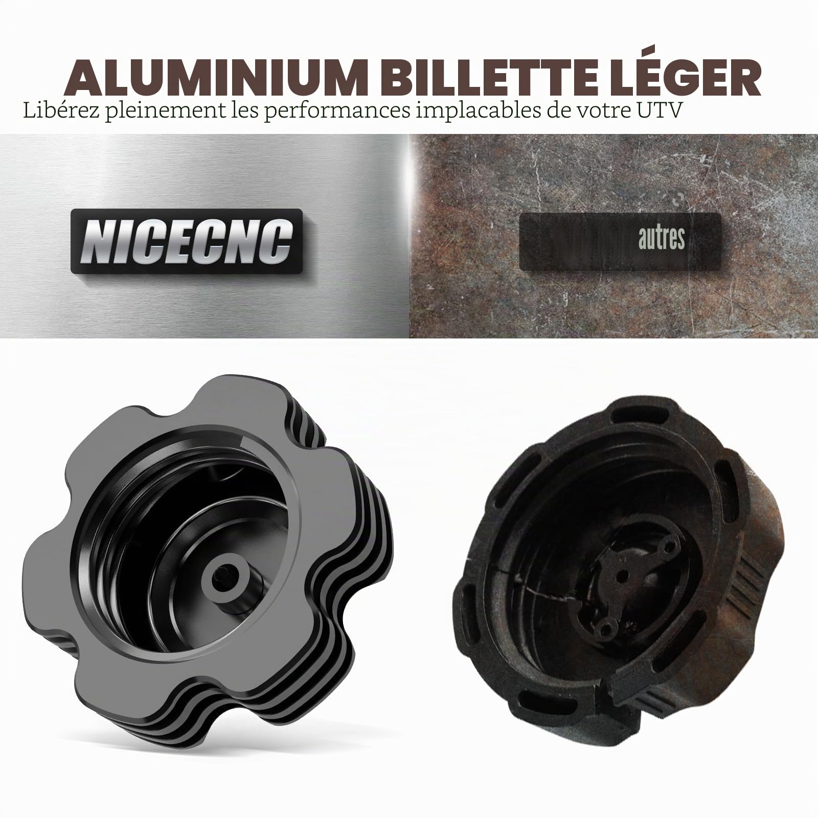 Bouchon de réservoir à Essence Noir NICECNC avec Tuyau Compatible avec Grizzly 125 2011-2013, Raptor 700 2011-2026, TTR110E 2011-2025, YZ65 2018-2025, Voir Les Accessoires