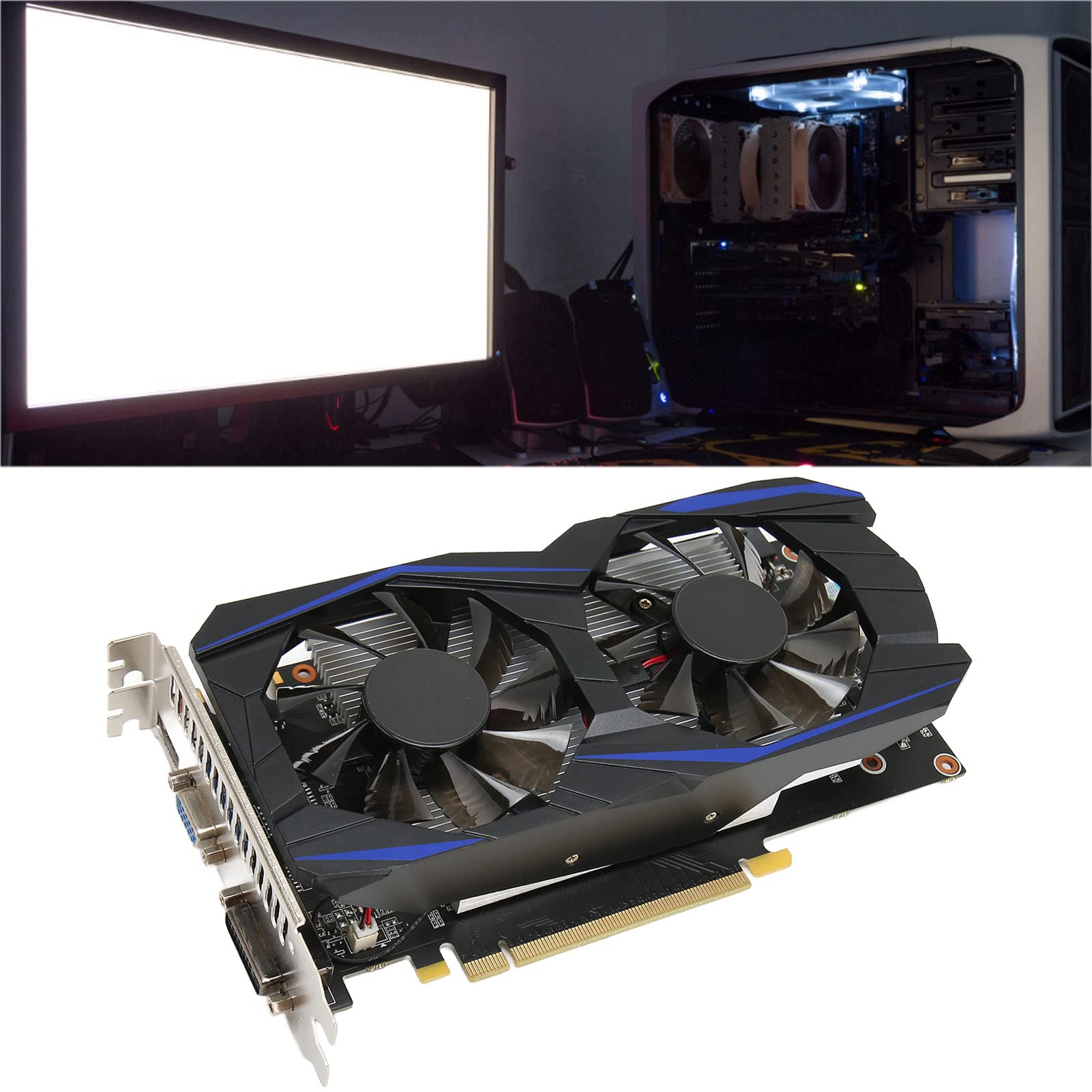 Karta Graficzna do Gier, 192Bit GDDR5 Dual Fan Komputerowa Karta Graficzna, Interfejs Multimedialny HD, Interfejs DVI i VGA, Obsługa Wyświetlania Stereo 3D