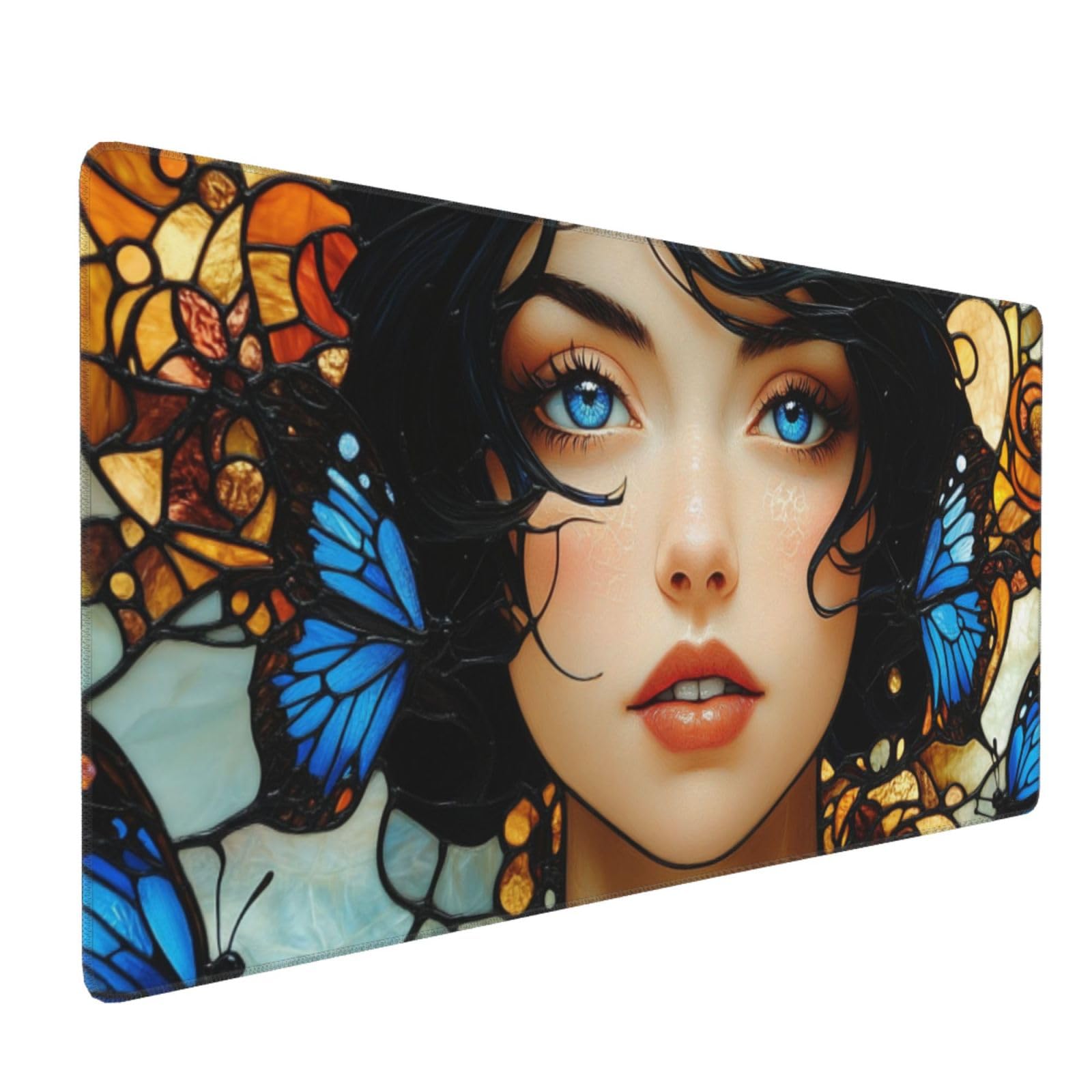 Gamingowa podkładka pod mysz, niebieska, XXL, 1000 x 400 x 3 mm, podkładka pod mysz, dla dziewcząt, podkładka na biurko, z zabezpieczeniem krawędzi, wodoodporna, akcesoria gamingowe, poprawia precyzję