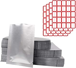 MMBBOD 100 Pezzi Sacchetti per Alimenti Sottovuoto Richiudibili Alluminio Borse Foglio di Mylar per la Conservazione degli Alimenti (Size : 20X30cm)