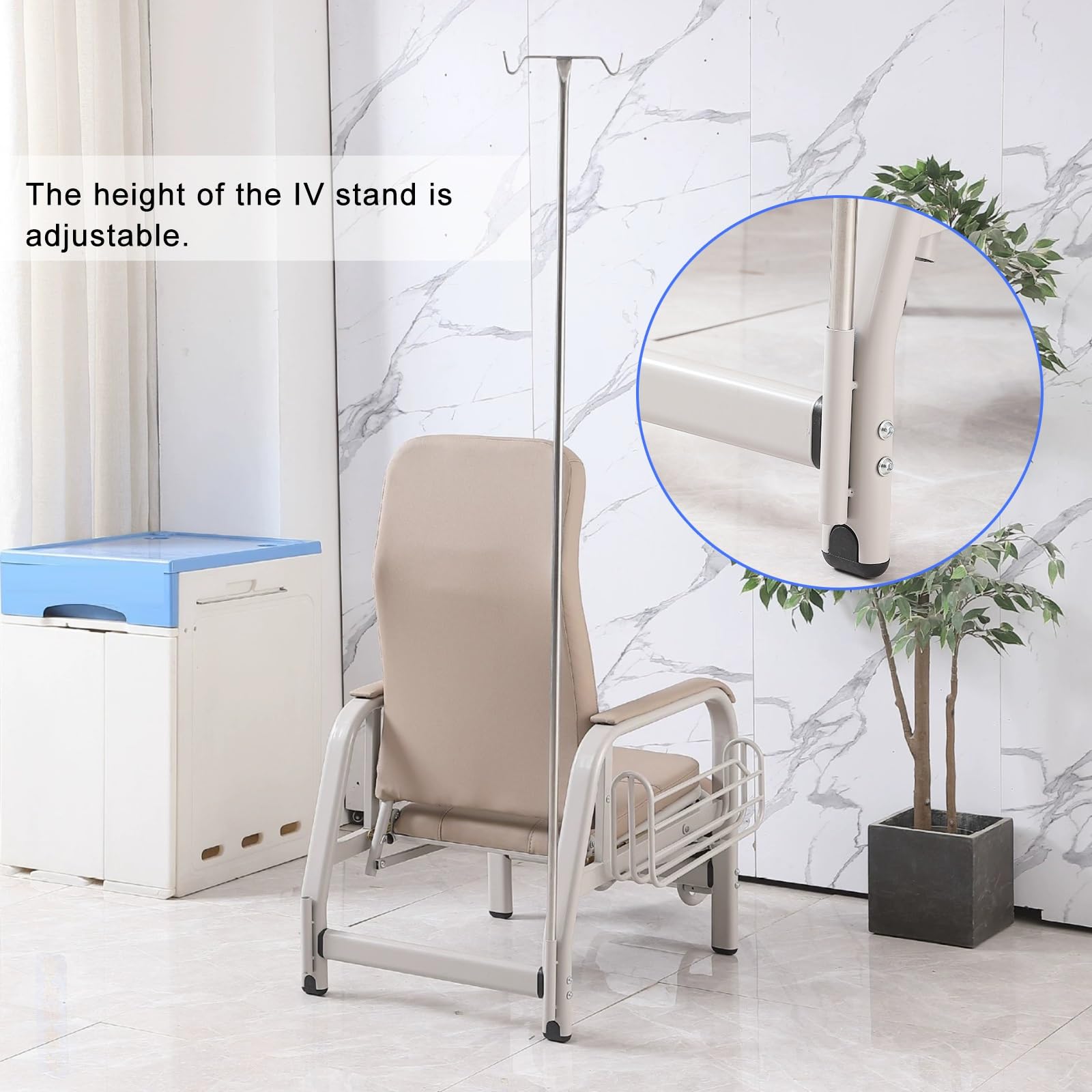 Fauteuil médical inclinable pour prélèvement sanguin Perfusion, entièrement réglable pour cliniques laboratoires