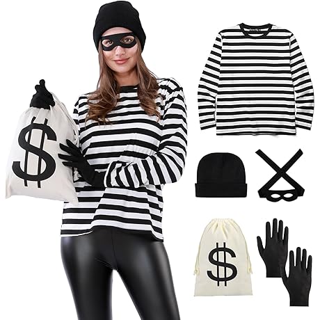 5-Piece Adult Bank Robber Costume Set
