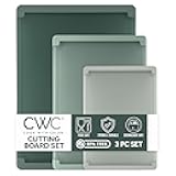 COOK WITH COLOR Extra Large Cutting Board Set, Jumbo-Sized Boards with Rubber Border for Enhanced Cooking Experience, 3-Piece, Dark Sage