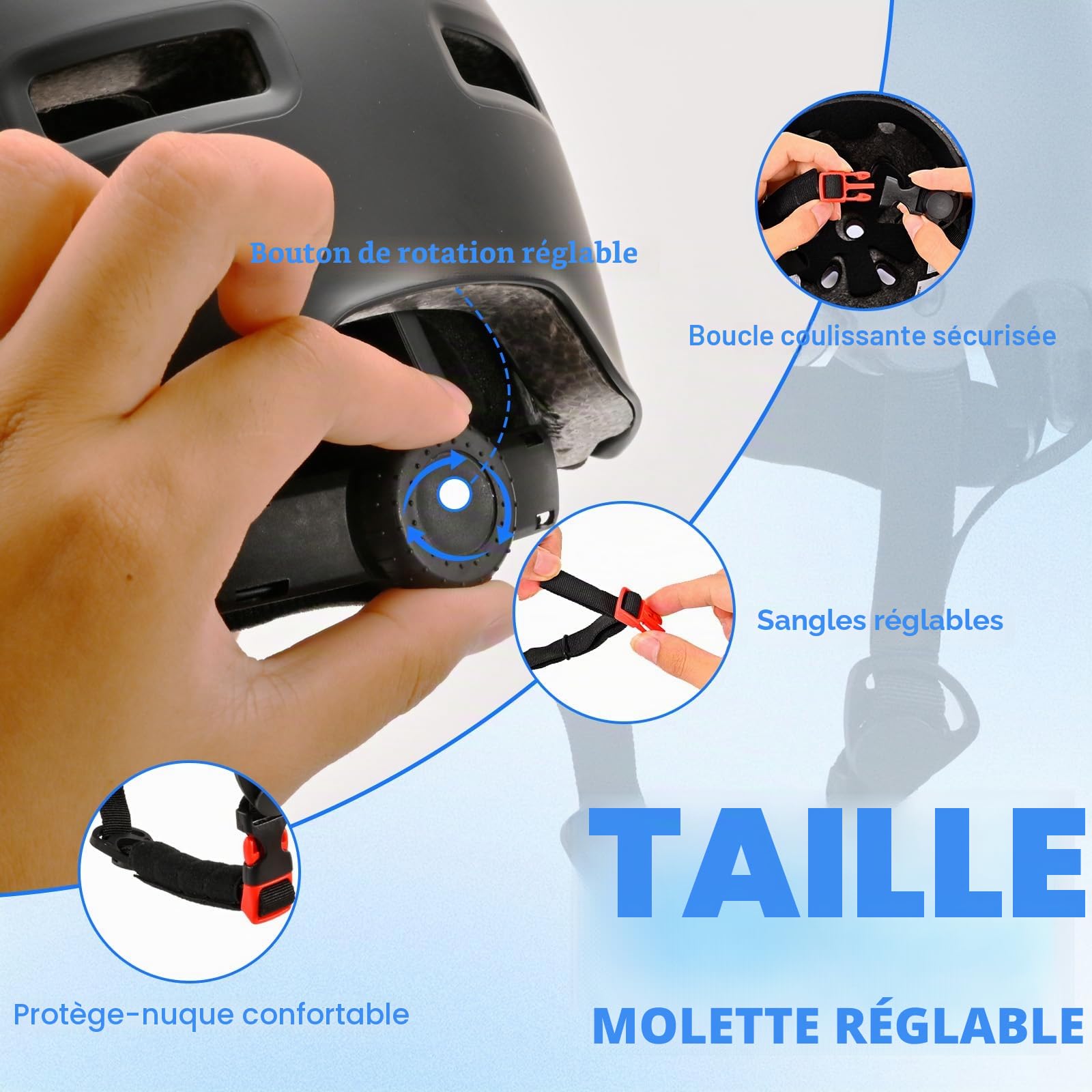 Casque Vélo pour Enfants Filles Garçons Adolescents et Adultes, Réglables Casques de Protection pour Enfants pour Le Multi-Sports Cyclisme Skateboard Patinage Trottinette