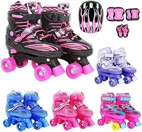 Patins Infantil Roller 4 Rodas Proteção Ajustável
