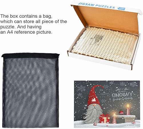 Miniatura 7 de Kigai Rompecabezas de gnomo de Navidad para adultos, 1000 piezas, para adultos y niños, juego de rompecabezas de descompresión ntelectual para