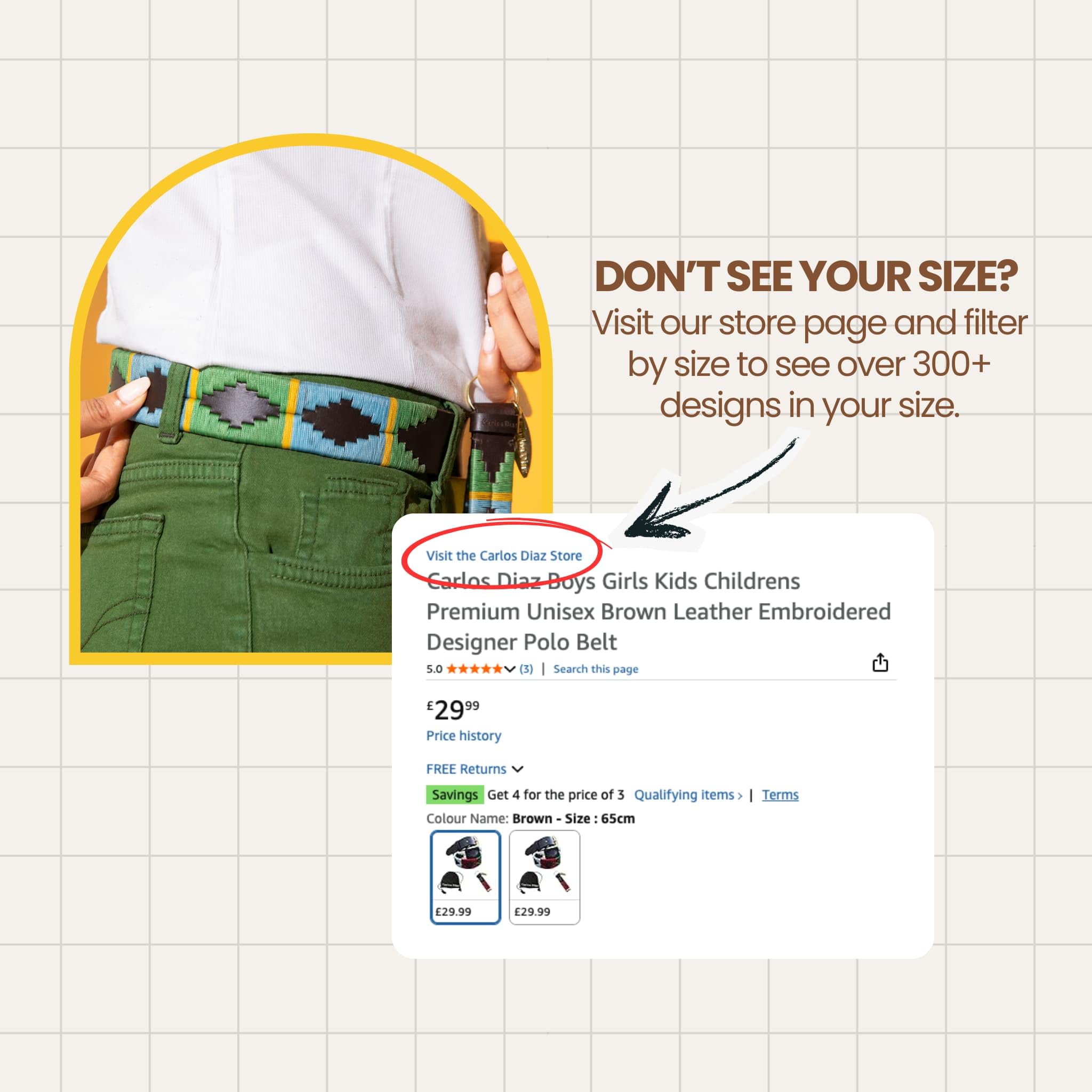 Carlos Diaz Niños Muchachos Niños Niños Unisex Argentinos Marrón Piel Bordado Polo Belt