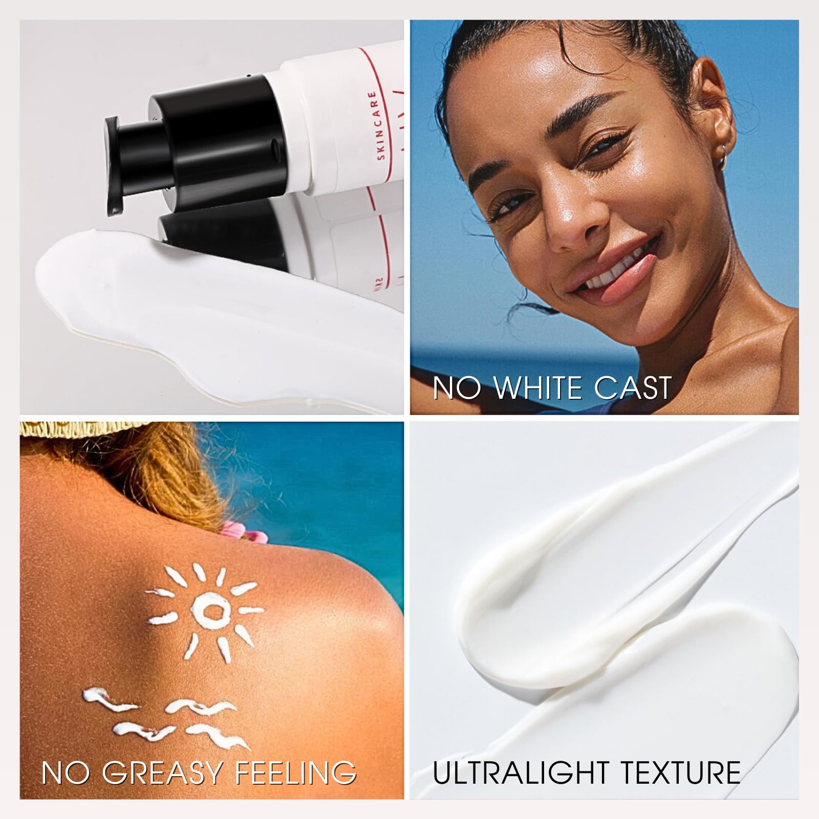 Mineral Sunscreen SPF 50 Face, Zinc Oxide Sunscreen for Acne Prone Skin Sensitive Skin Soothing Sun Cream SPF 50 - Image 3