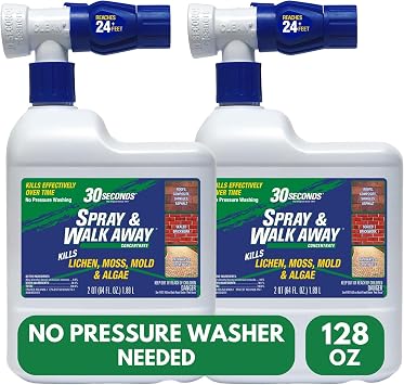 30 SECONDS Spray & Walk Away Hose End Sprayer | 2 Pack | Roofs Composite Shingles Asphalt | 64 fl. oz.