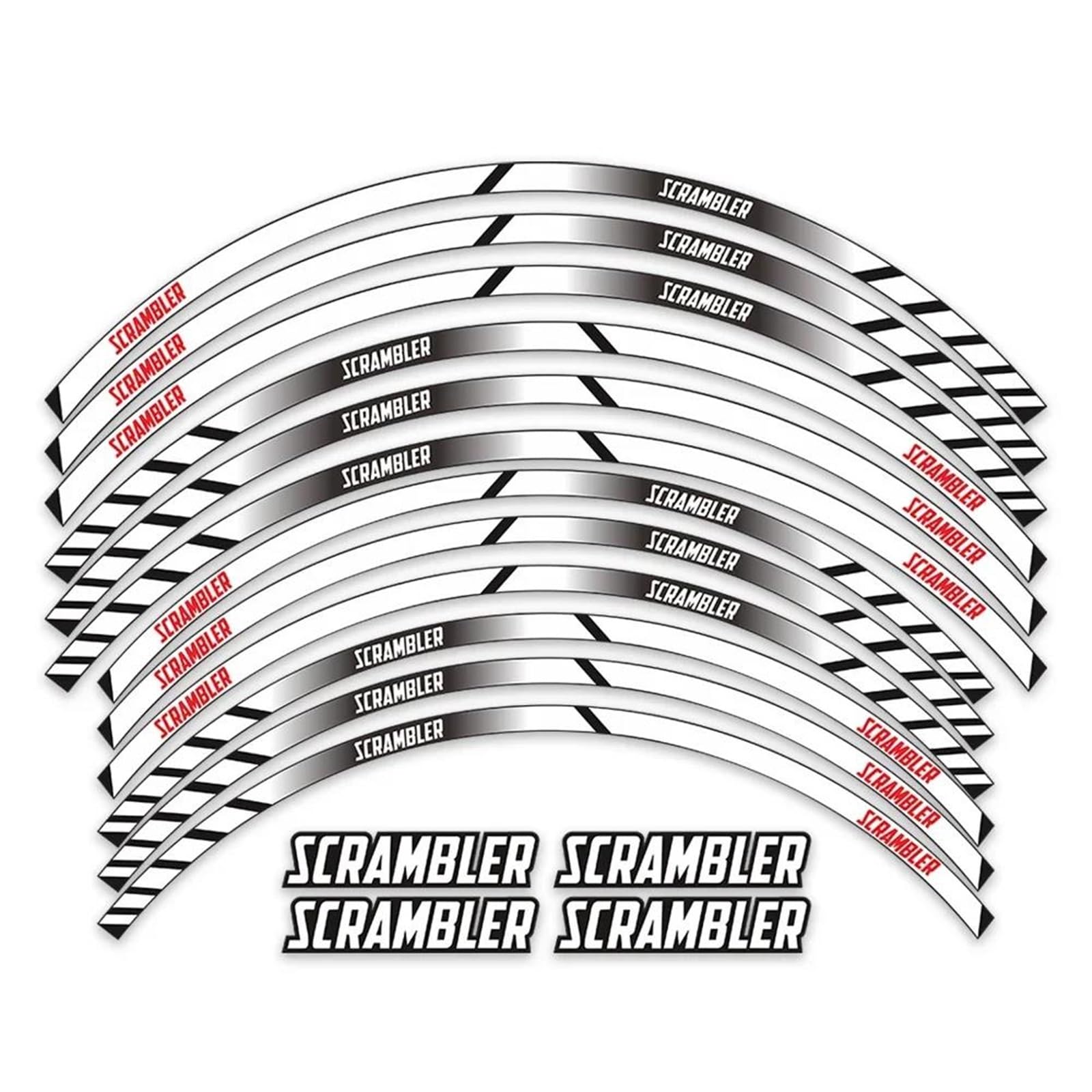 Motorcycle Accessories Wheel Stickers Reflective Rim Motorbike Waterproof Decals for Ducati for Scrambler 400 800 1100(Style 1)