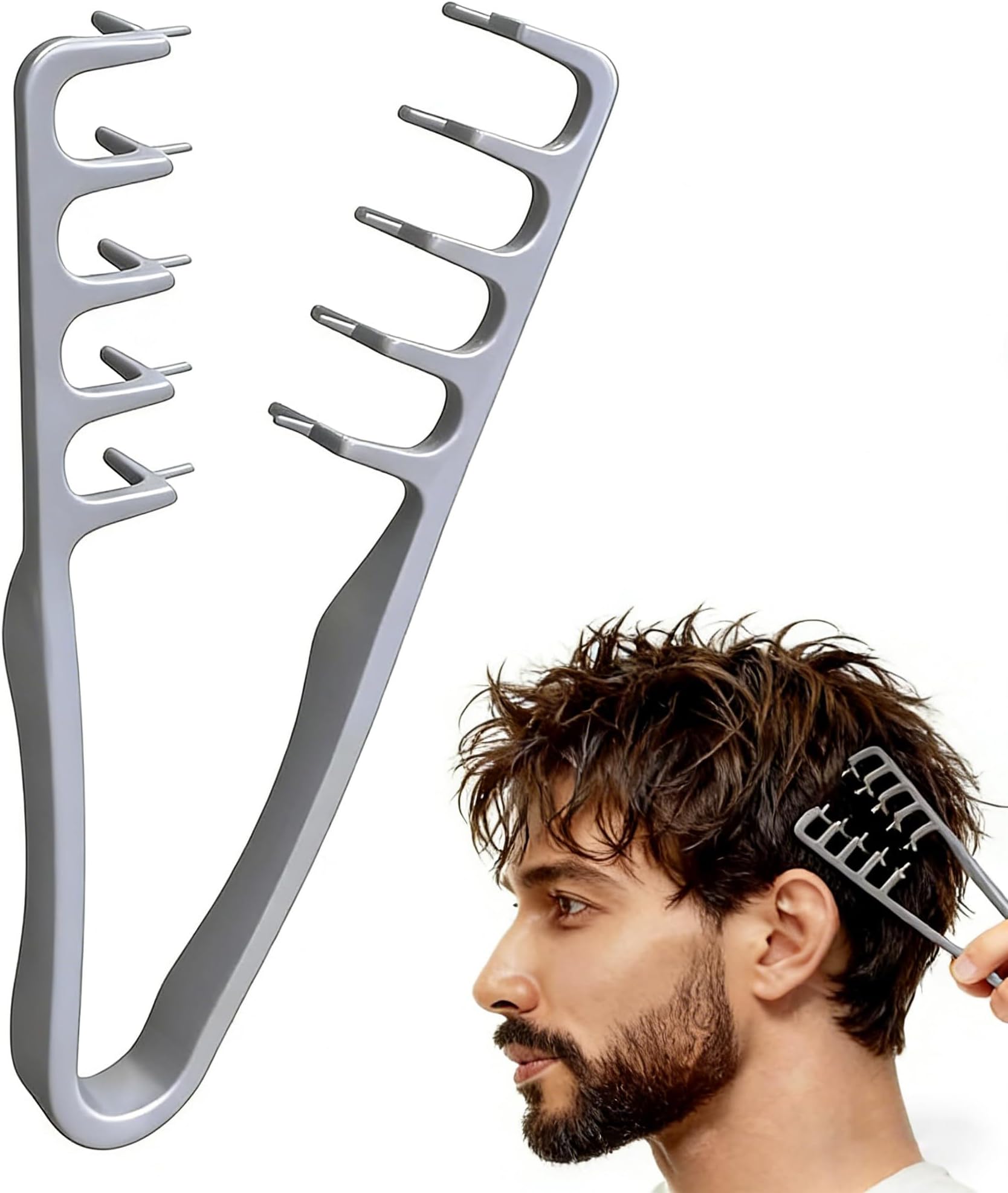 Curling Comb Texture Comb, Hair Tongs Texture Comb Styling Comb Roots Volume Tool for Hair Roots with Pony Roots, Lifting Hair Roots Hair Brush for Men and Women