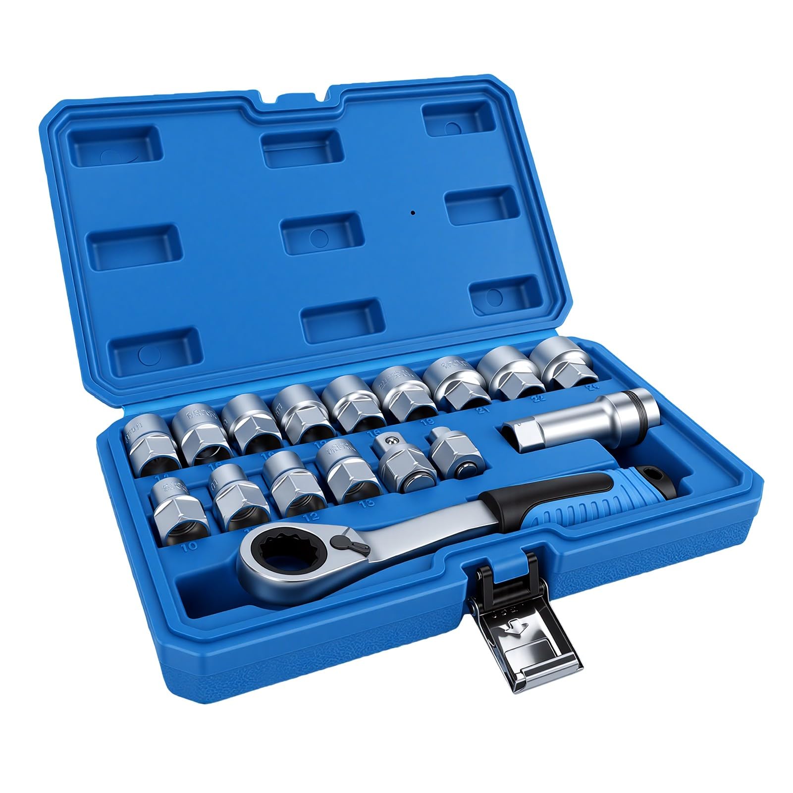 Juego de Llaves de Paso de 17 Piezas con Construcción Duradera para Reparación de Automóviles y Proyectos de Bricolaje, Acero Al Cromo Vanadio