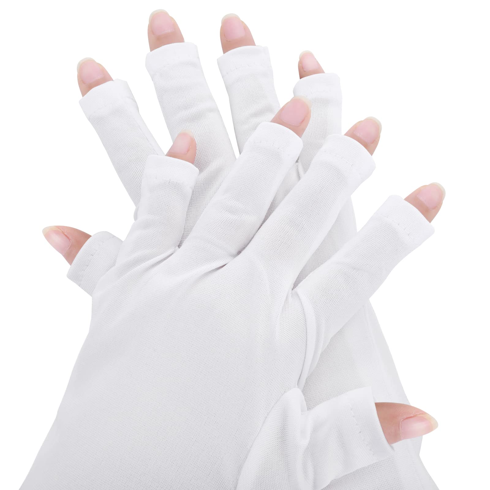 TIESOME Gants De Protection UV Pour Lampe à Ongles Gel - Gants Sans Doigts UPF50+ Noir - Manucure Professionnelle