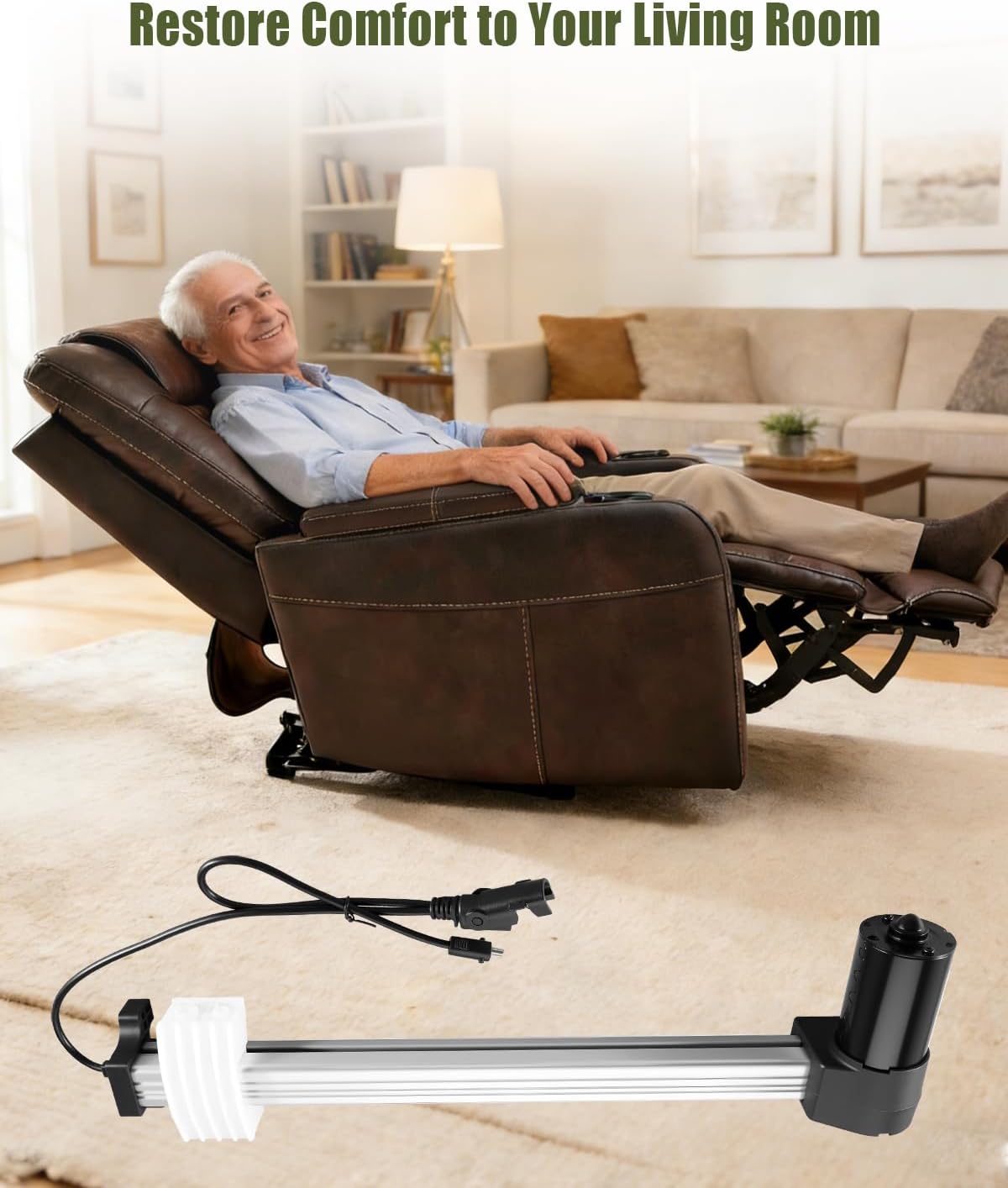 Linear Actuator Fit for R8123 R812302040333, Heavy Duty Power Recliner Motor Replacement for Lift Chairs, Power Recliner Lift Chairs Motor Actuator with Screws & Nuts