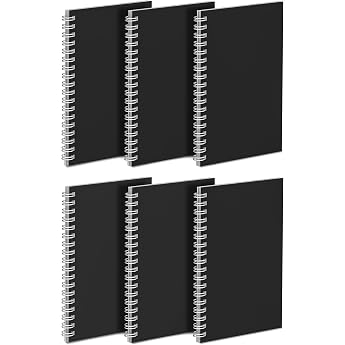 Notepad A6 Spiral Notepad Small Pack of 6 Notebook A6 Writing Pad | Lined notepads with spiral binding, 50 sheets per pad, sm