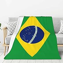 Brazil Flag Brazilian Blanket Flannel Air Conditioning Lightweight Throw Travel Blankets for Bed Sofa All Seasons 40"x30"