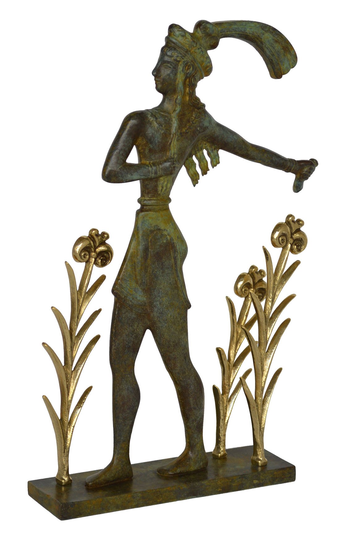Sculpture Prince de Knossos en bronze – Prince des lys Fresco Minoan