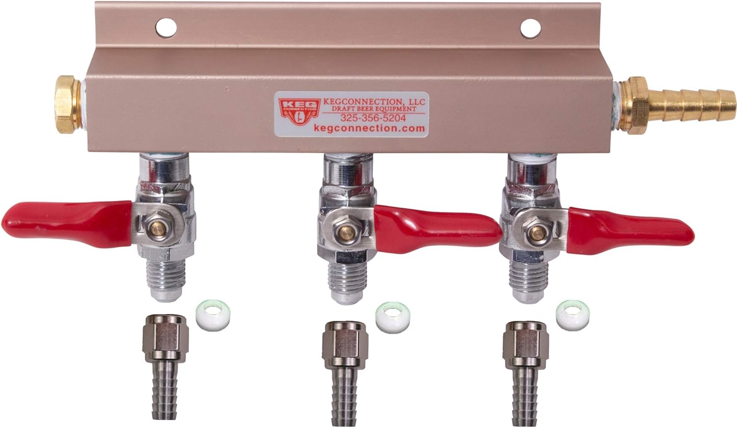 3Way CO2 Air Distributor/Manifold with Integrated Check