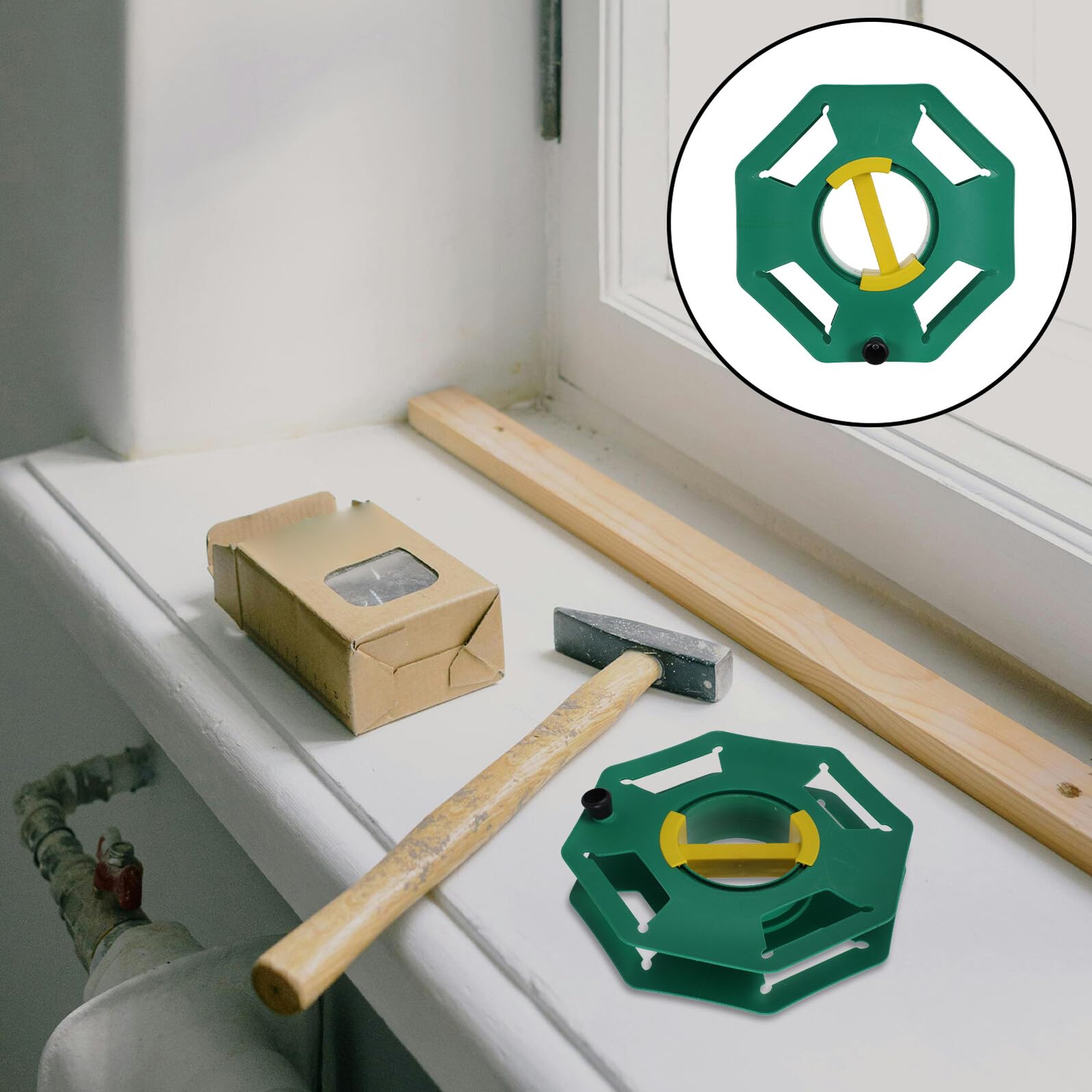 Beavorty Avvolgicavo Portatile con Maniglia Girevole, Organizer di Cavi Elettrici Resistente e Compatto, Bobina Vuota per Gestione Cavi di Alimentazione per Casa, Garage e Campeggio, Verde
