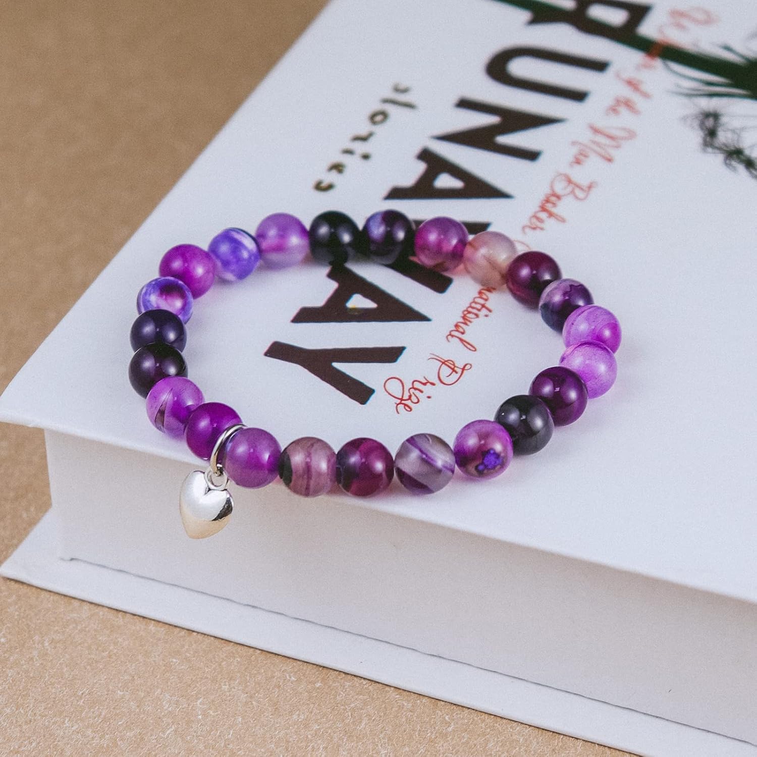 Inspirational Gifts for Women, Heart Charm Pink Elastic Beads Relaxation Chakra Bracelet Gifts Positive Affirmations Graduation Get Well Soon Gifts Birthday Christmas Mothers day Valentines for Her - Image 2