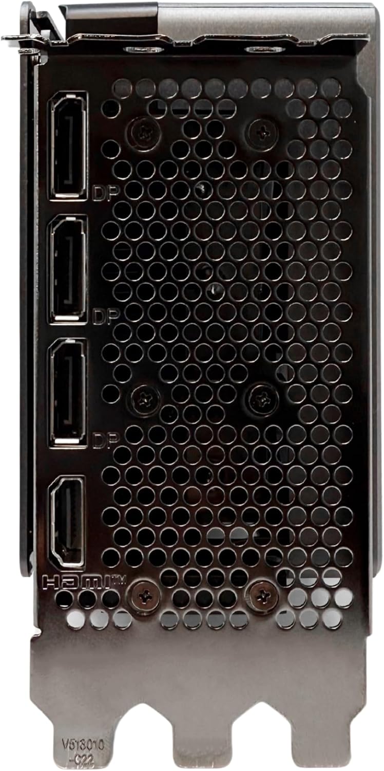 Wara view of the Lenovo GeForce RTX 4070 Ti Super Graphics Card, showing HDMI and DisplayPort outputs