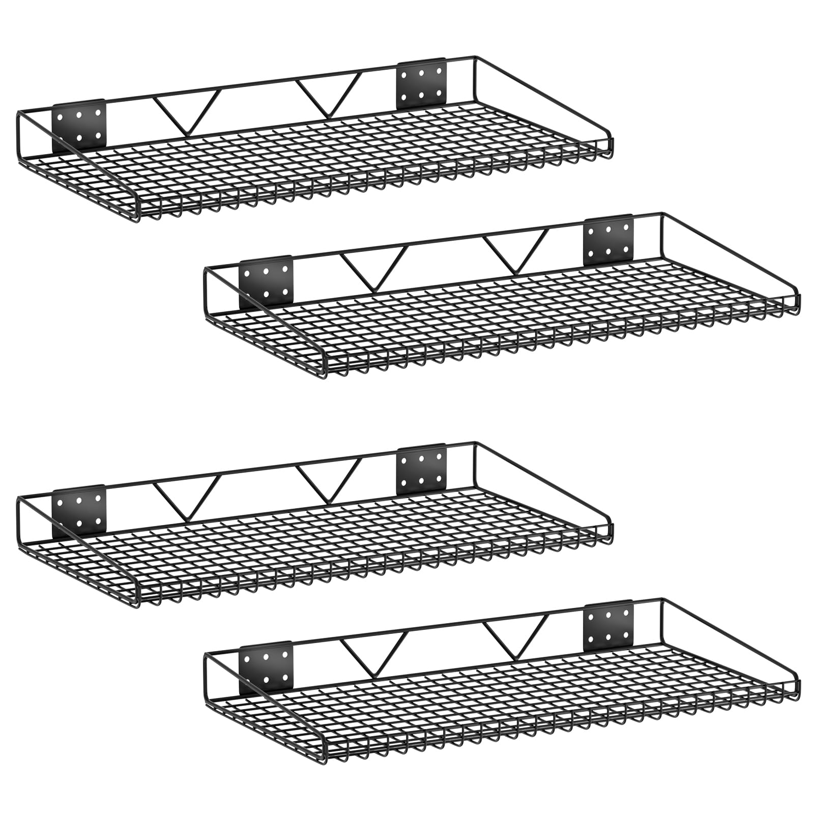 Daanxw Garage Wall Shelving,4-Pack 12 Inch X 23.8 Inch,Can be Used for Garage, Closet, Laundry Room, Heavy Duty Wall Shelving, Holds Up to 65 Lbs (