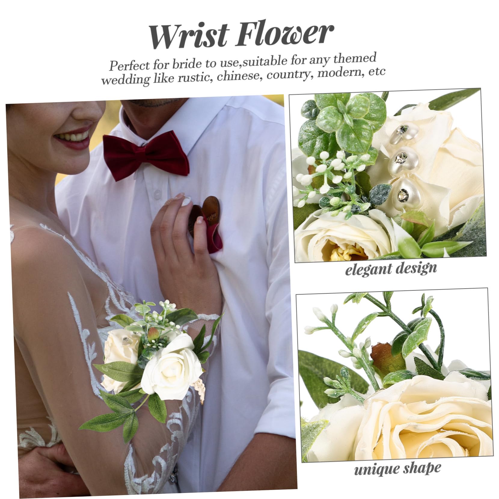Alipis 5 Pz fiore del polso matrimonio per la sposa abito elegant decorazioni matrimonio braccialetto fiore damigella d'onore decorazione del della mano della sposa panno di seta