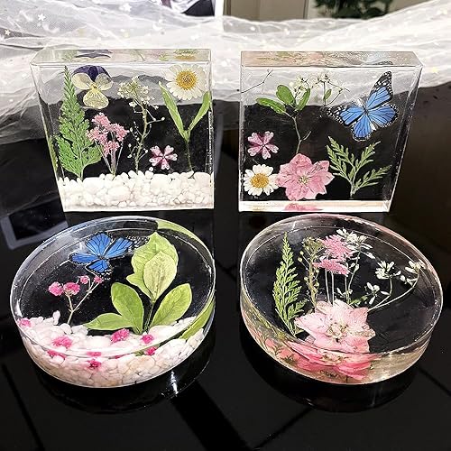 Miniatura 7 de RESINWORLD Paquete de 8 moldes de posavasos profundos, moldes de resina cuadrados redondos, moldes de silicona pequeños para fundición de resina,