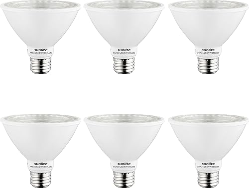 Sunlite 40982-SU - Bombilla LED PAR30 de cuello corto, 9 vatios, (equivalente a 75 W), 850 lúmenes, base de tornillo medio (E26), regulable, disponible en Yaxa Peru