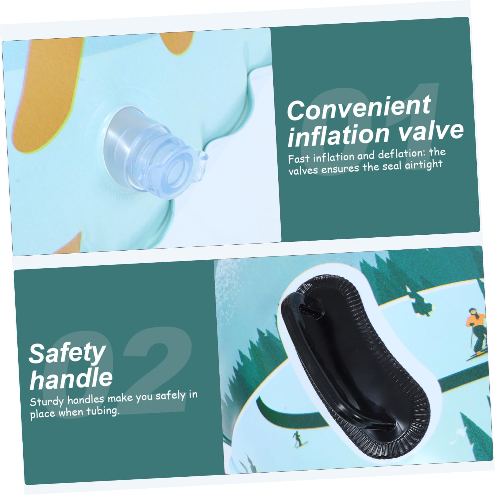 BESTonZON Slitta da Neve Gonfiabile in PVC Spesso Maniglie Antiscivolo Tubo da Sci Gonfiabile Resistente All’Usura Accessorio Outdoor per Snow Tubing in Famiglia