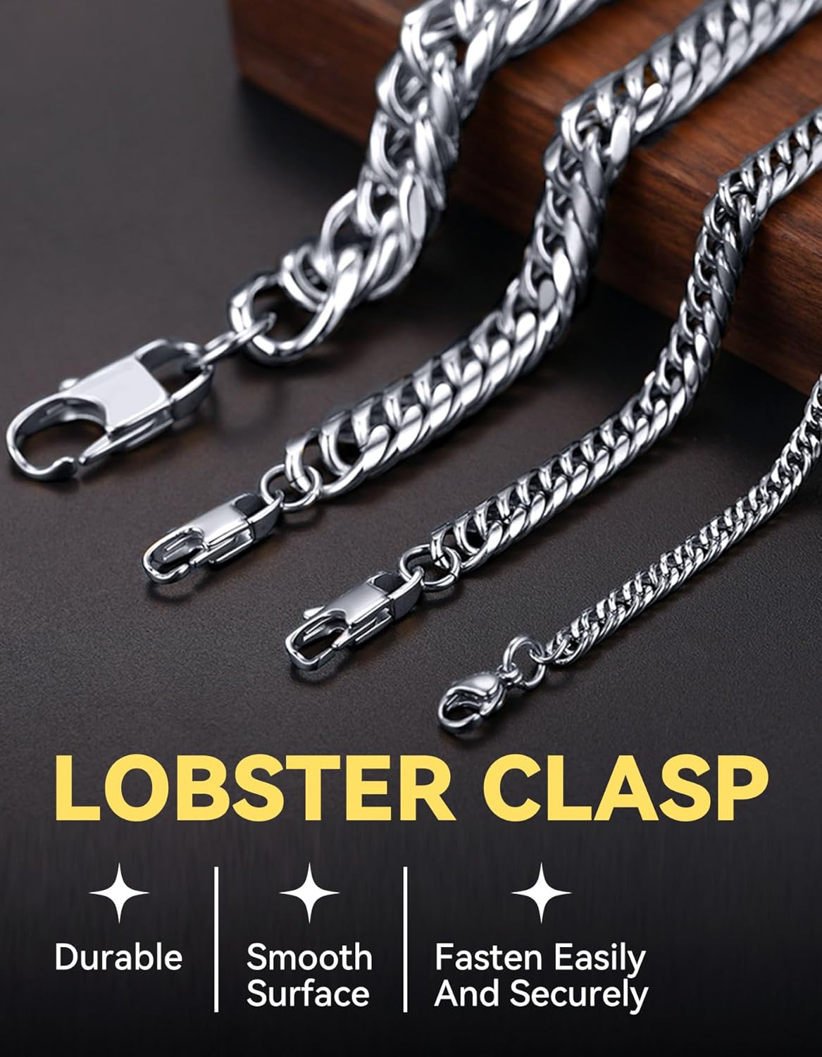 ChainsHouse Cuban Link Chain for Men Women, Hip Hop Jewelry Stainless Steel/Black/14K Gold Plated Chains,3.5/6/9/12mm Width, 18-36 Inches Options (Send Gift Box) - Image 4