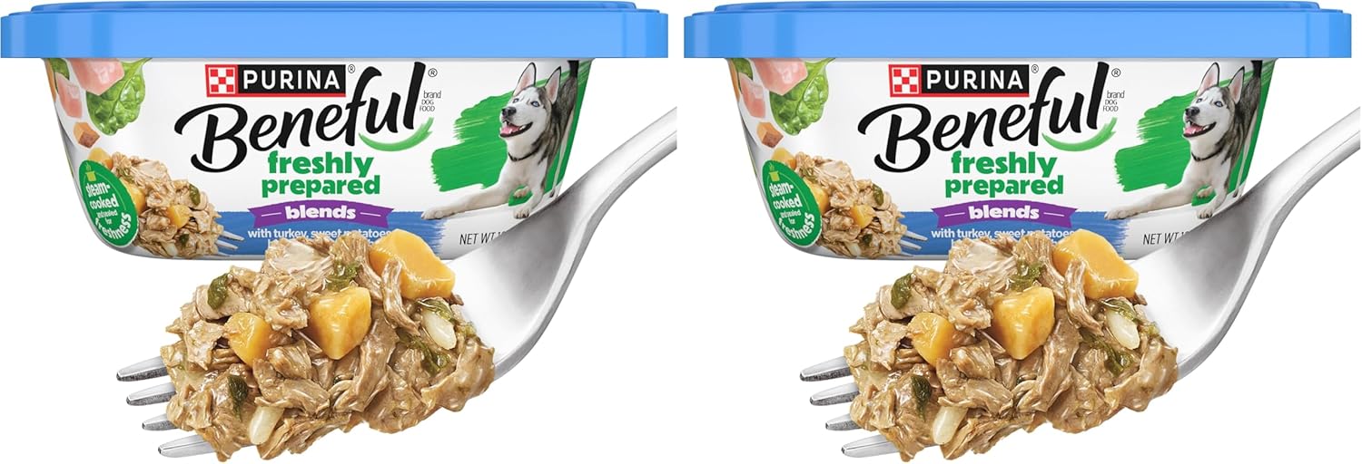 Beneful Purina Wet Dog Food, Chopped Blends with Turkey - (8) 10 oz. Tubs (Pack of 2)