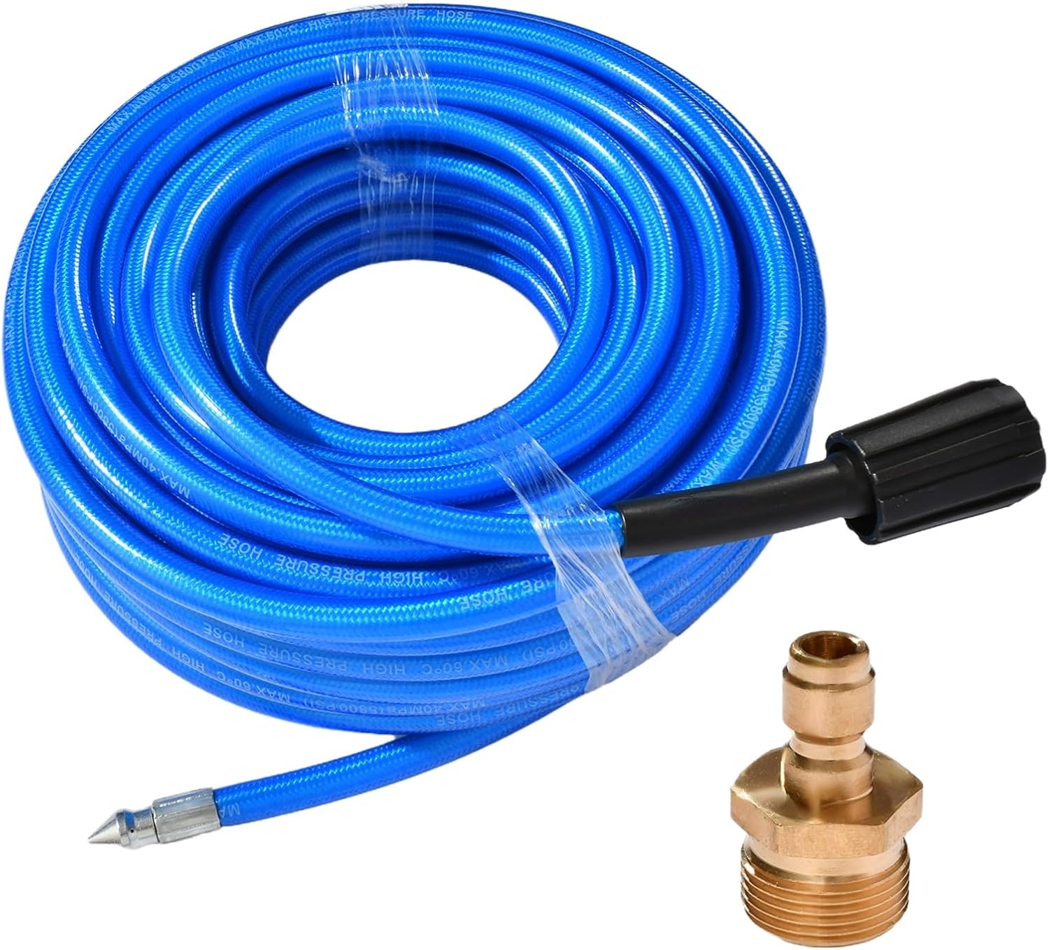 5800PSI Pressure Washer Hose Jetter Nozzles Sewer Drain Quick Connect