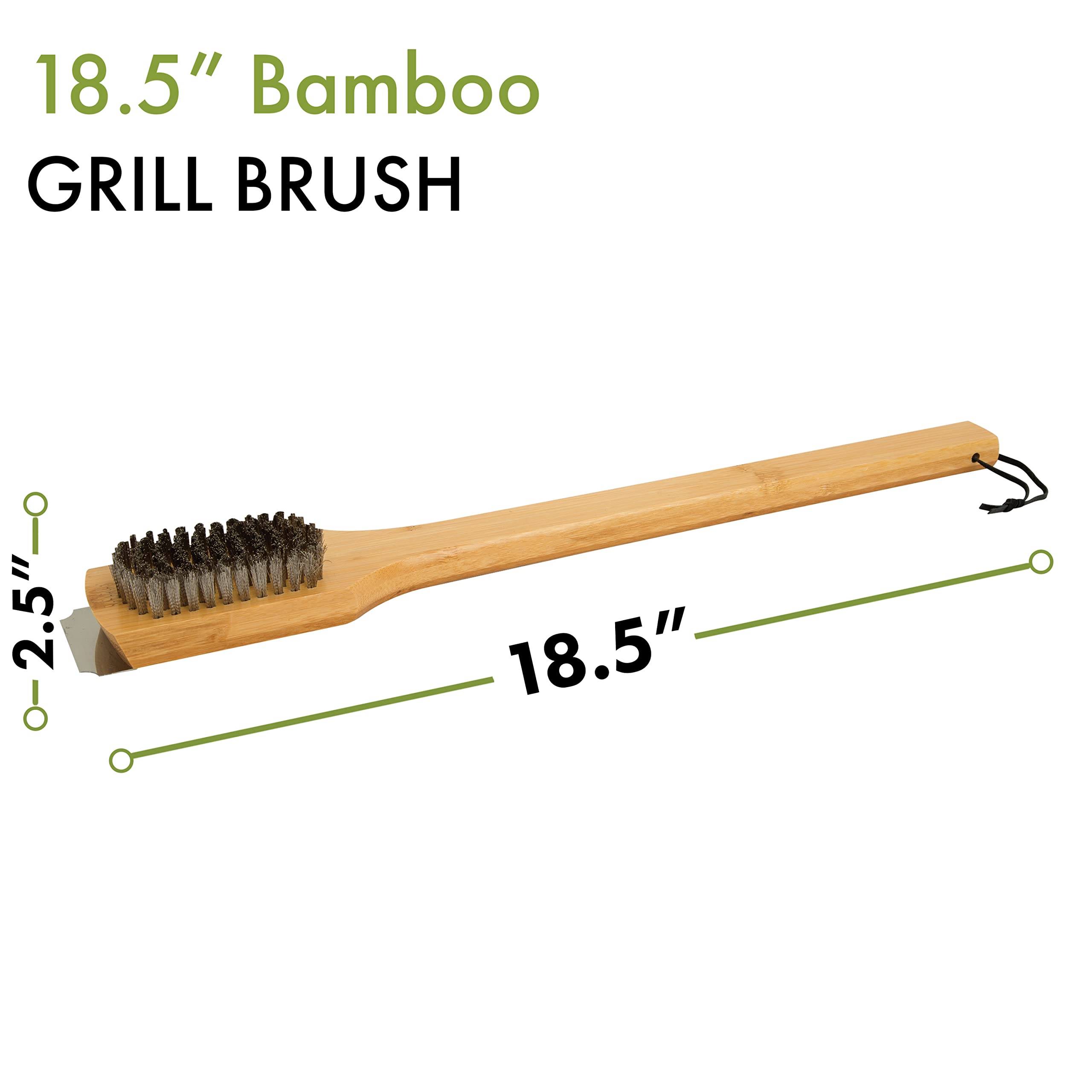 Cuisinart CGWM-059 Bambus-Grillbürste mit Edelstahl-Bürstenkopf, 45,7 cm