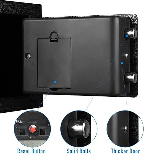 Miniatura 4 de TENAMIC Caja fuerte de 0.23 pies cúbicos, caja de seguridad digital electrónica, caja de seguridad con teclado, caja de seguridad para gabinete,