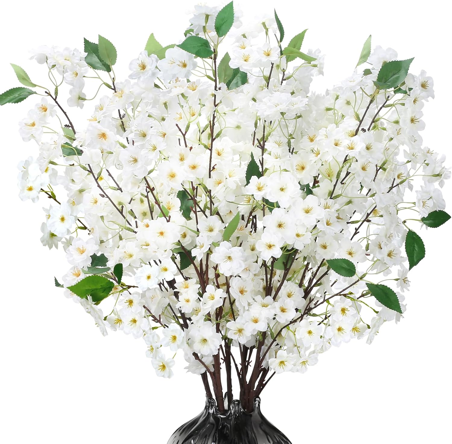 Lacinda 8PCS Artificial White Cherry Blossoms Branches, 35.