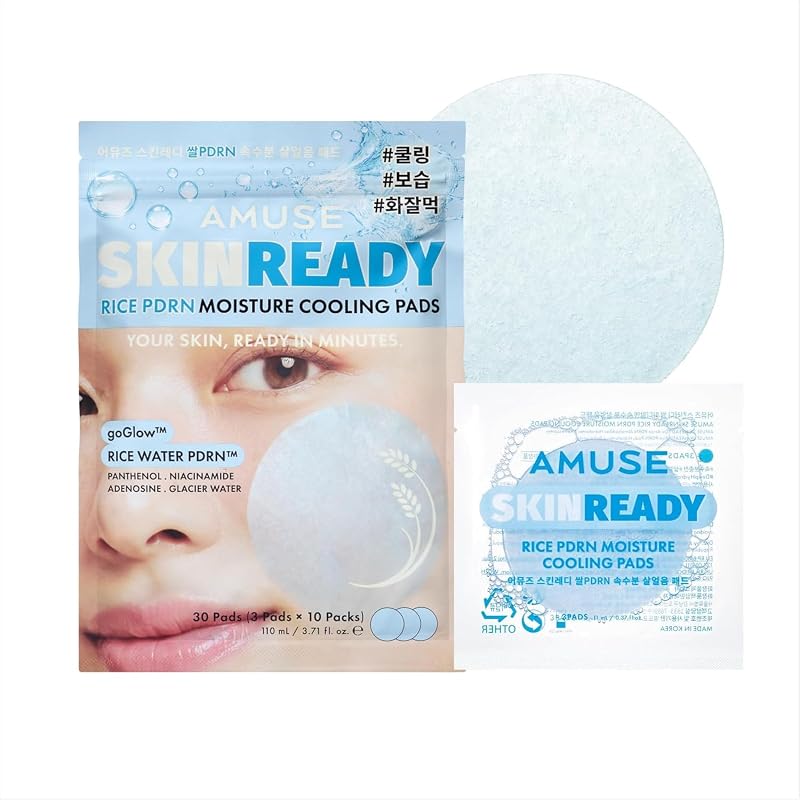 Amuse SKINREADY Rice PDRN Cooling Toner Pads — 30 unidades