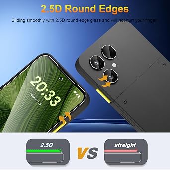 Screen Protector for Fairphone 6 5G, 2 Pack of Tempered Glass with 2 Camera Protection, 9H Hardness Protective Glass Mobile Phone Film HD Clear