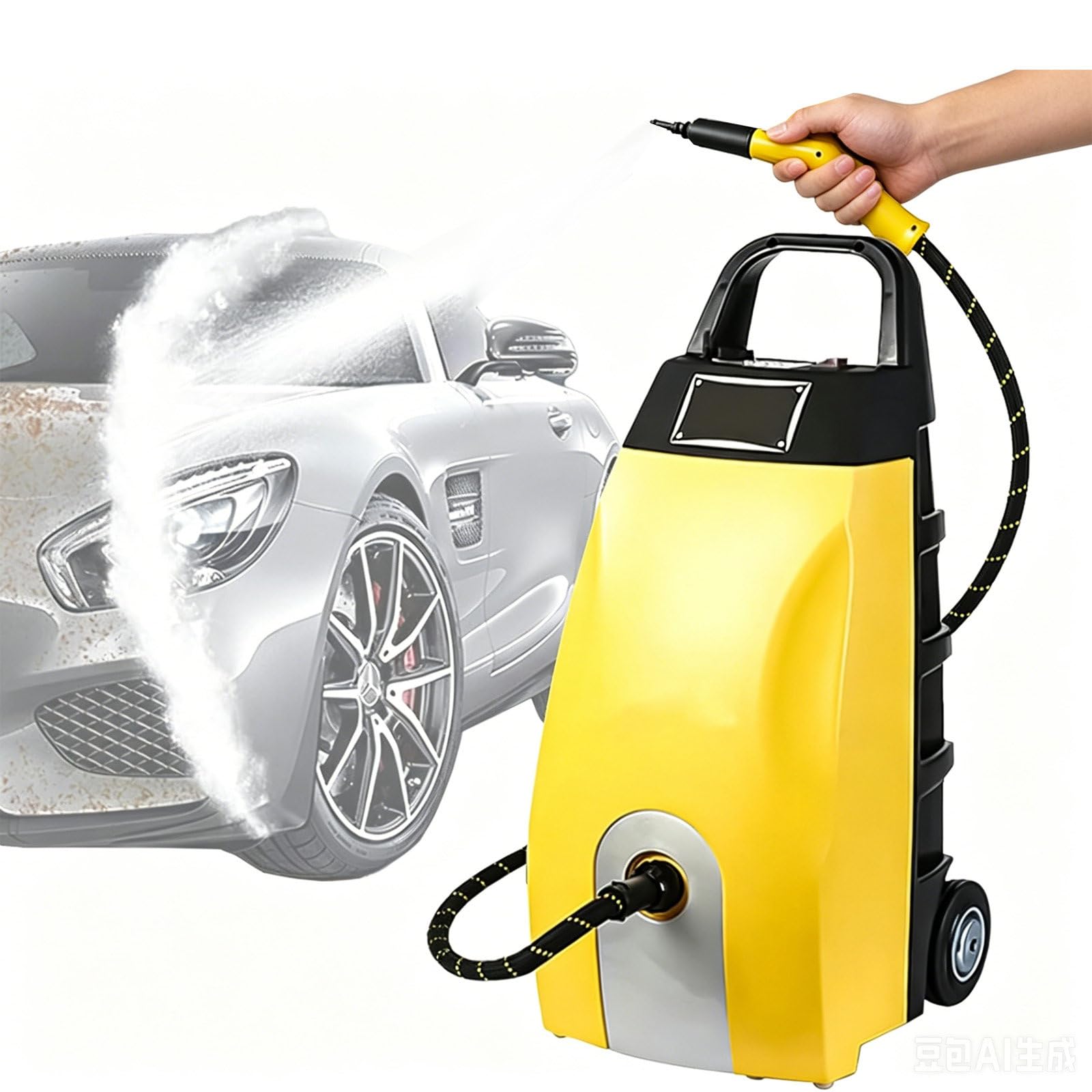 AETEREOS 3000W High-Pressure Steam Cleaner-3.5L Large Capacity Steam Engine Yellow