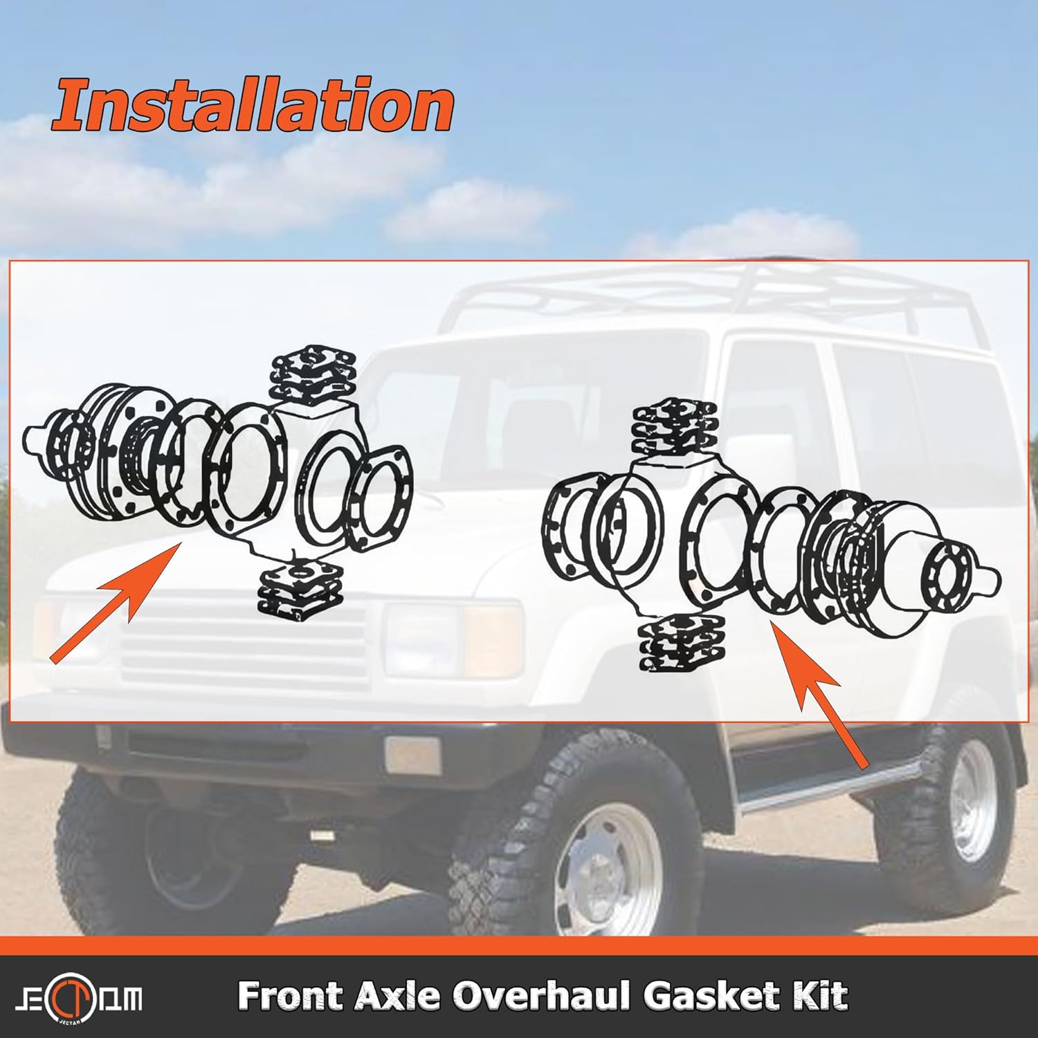 Front Axle Overhaul Gasket Kit 04434-60051 Compatible with Toyota Land Cruiser 1991-1997 for FZJ80 FZJ80 HDJ81 HZJ80 for LX450 FZJ80 1996-1998 1FZFE 04434-60050