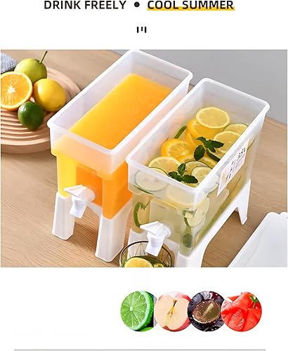 Miniatura 3 de Dispensador de bebidas de 2 galones con espita  Contenedor de plástico para jugo y bebidas frías para refrigerador, té helado y limonada
