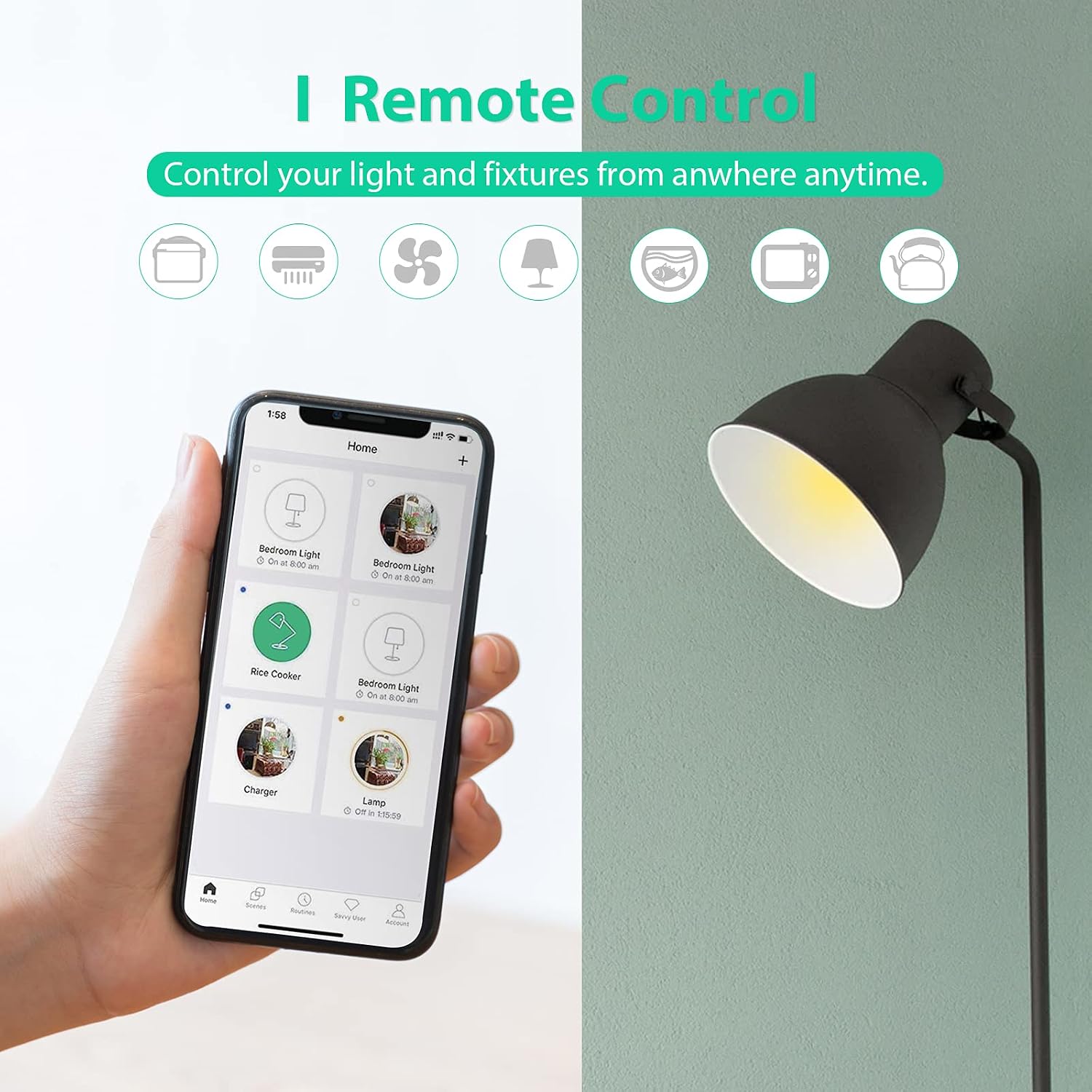 Cibou Smart Plug Mini 15A 2Pack, Work with amazon Alexa,Google Home Assistant Nest,compatible wireless&bluetooth,Voice and Android&IOS APP Control to Outlets,WiFi Switch,Remote Socket,Timer Device,FCC