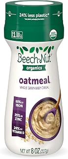 Beech-Nut Organic Oatmeal Baby Cereal Canister, 8 Ounce