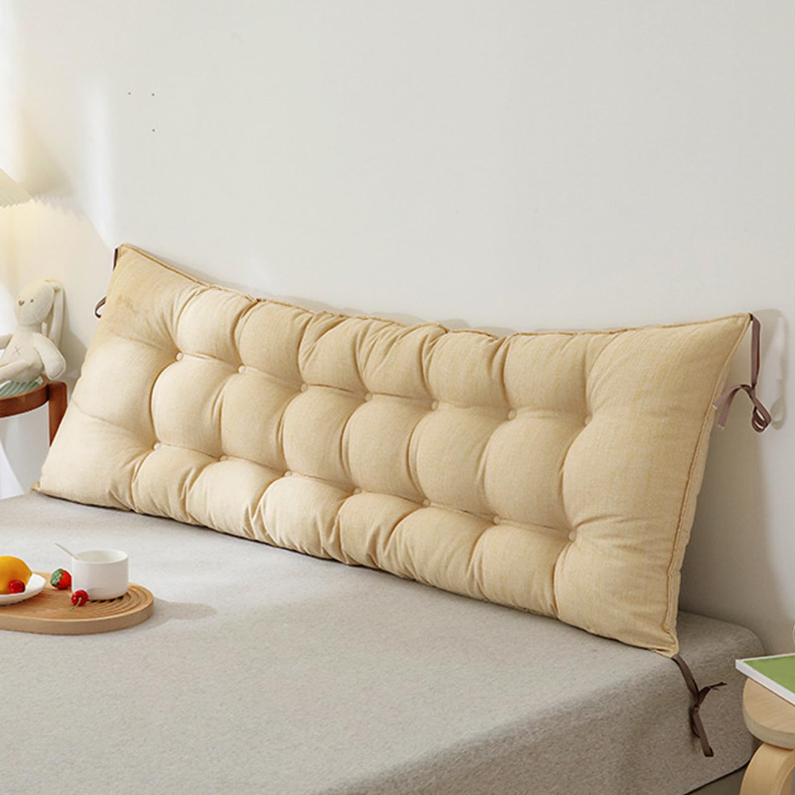 Leeskussen voor bed en bank, groot rugkussen met afneembaar kussen, ergonomisch rugkussen, lendensteunkussen om te lezen, werken, spelen, ontspannen