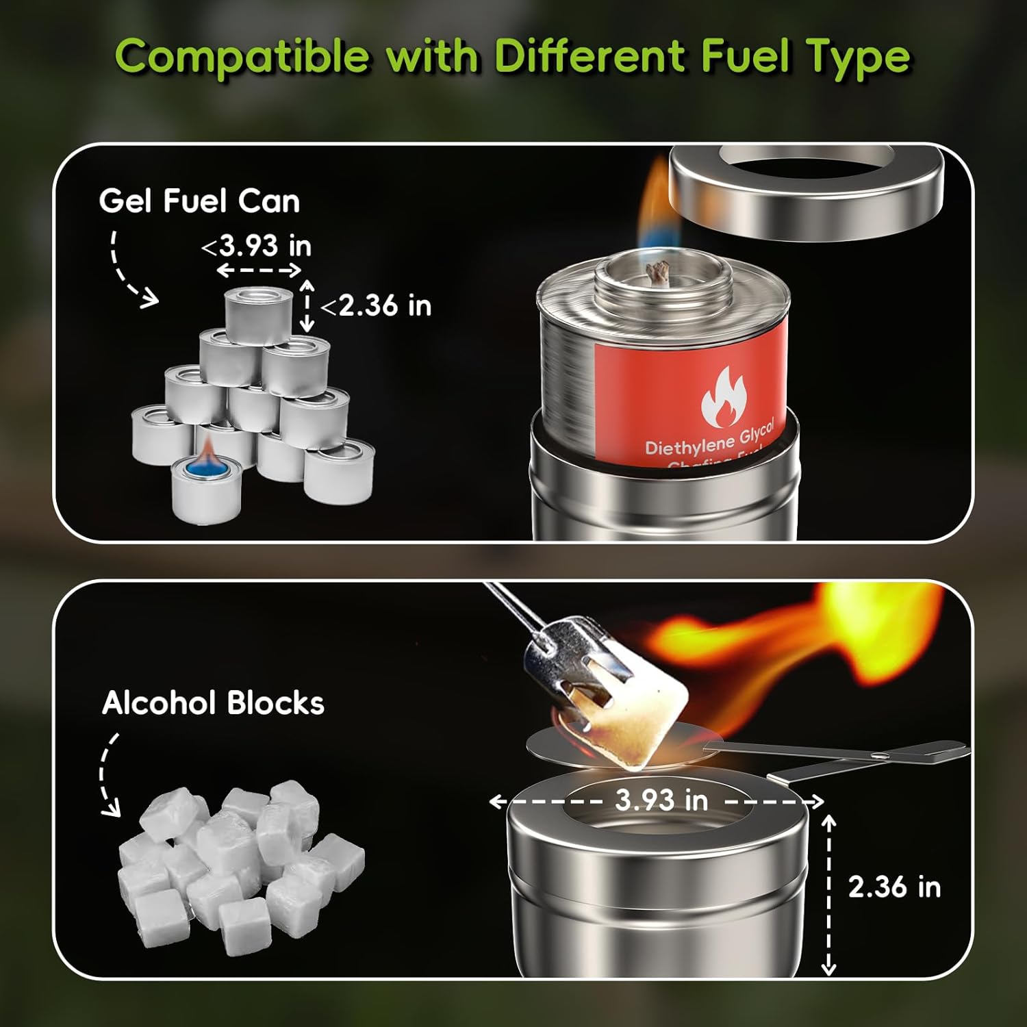 SIFER Chafing Dishes for Buffet 4-Pack 9Qt, Multi-Compartment Pans Tool-Free Setup, Foldable Stackable Chafing Dish Buffet Set Stainless Steel for Party Catering Wedding, Silver