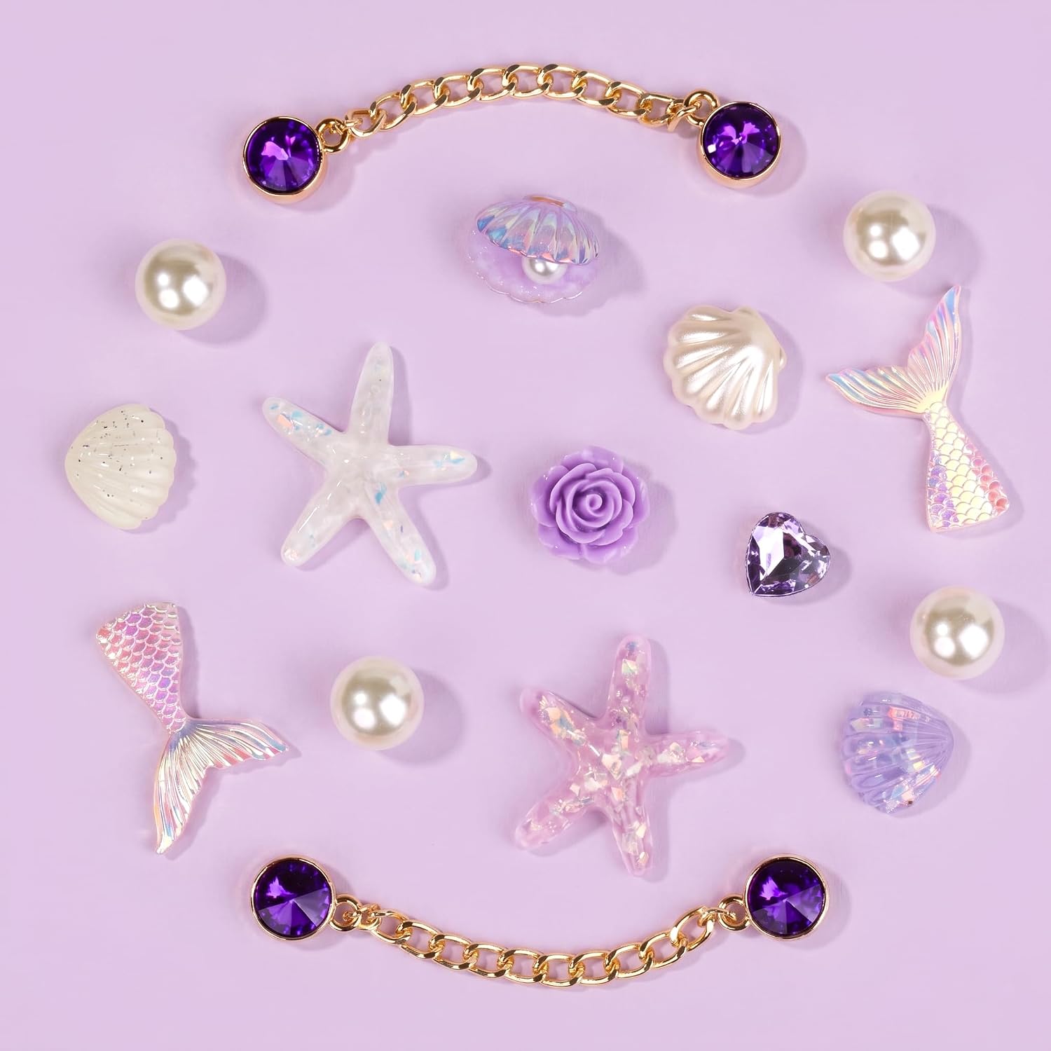 Seashell Shoe Charms Set, Ocean Beach Theme Decorative Accessories for Shoes, Wristbands and Bags, Summer Gift for Women